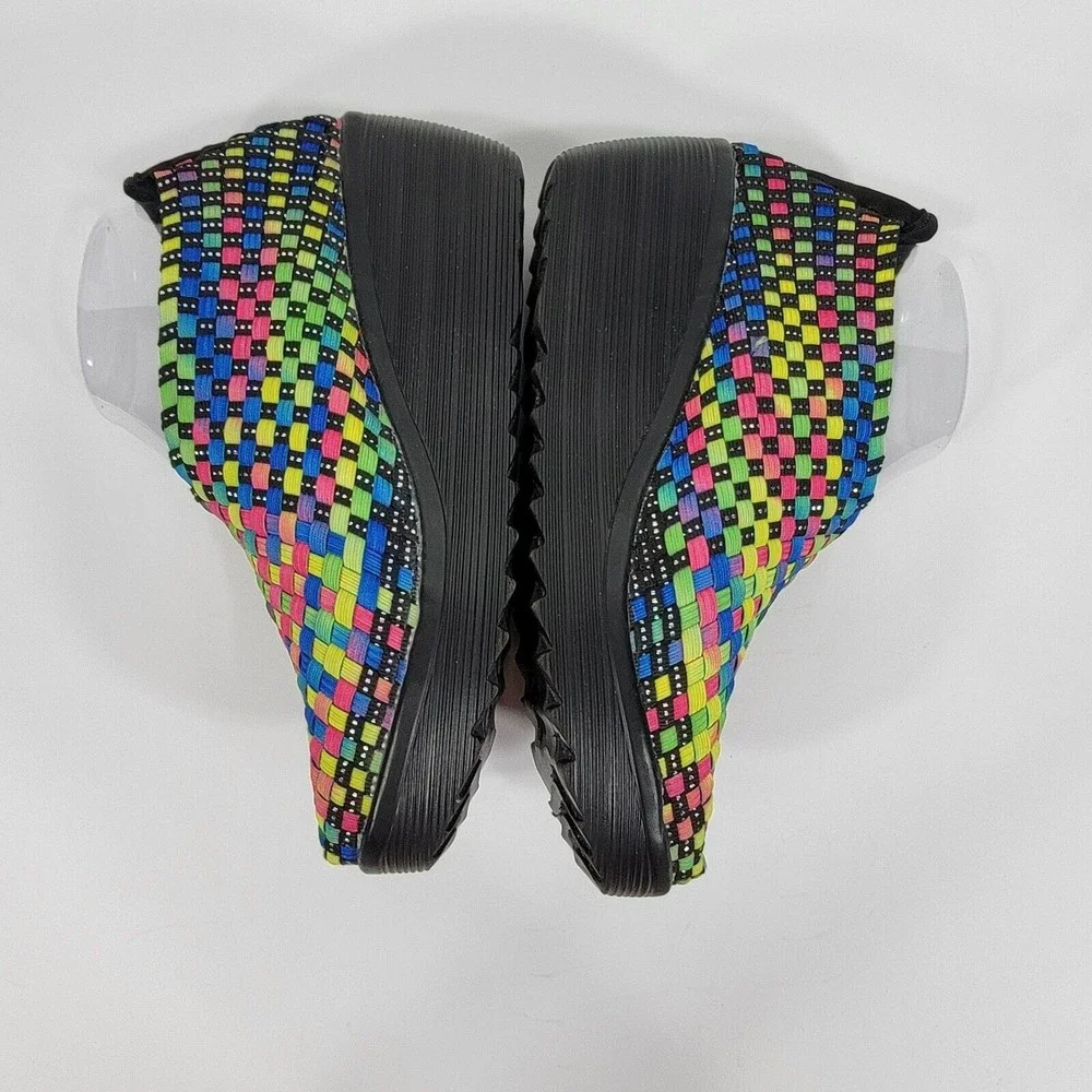 Serene Island Women's‎ Sovi Colorful Woven Shoes Platform Sole Wedge Size…